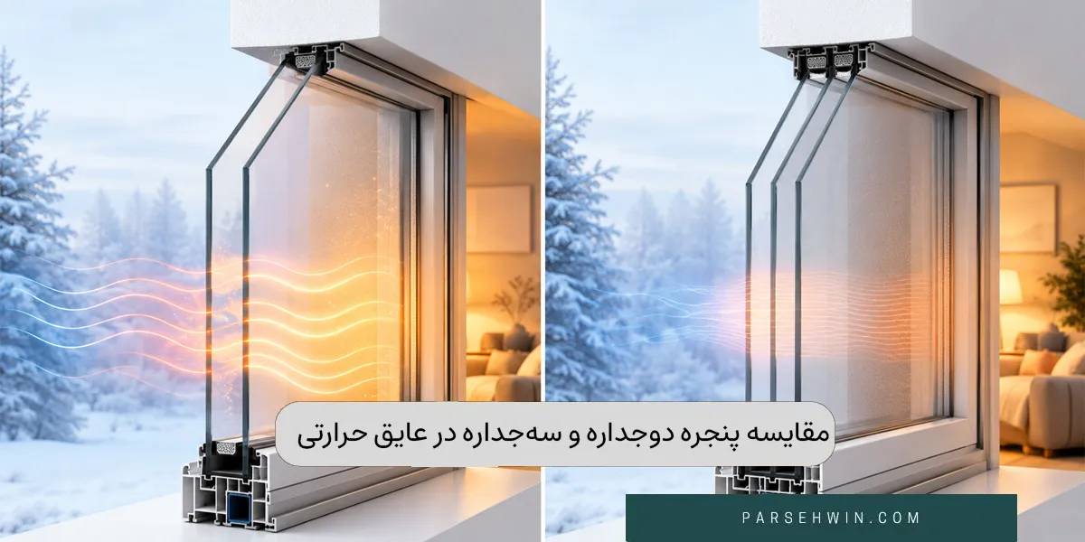 مقایسه پنجره دوجداره و سهجداره در عایق حرارتی و مصرف انرژی