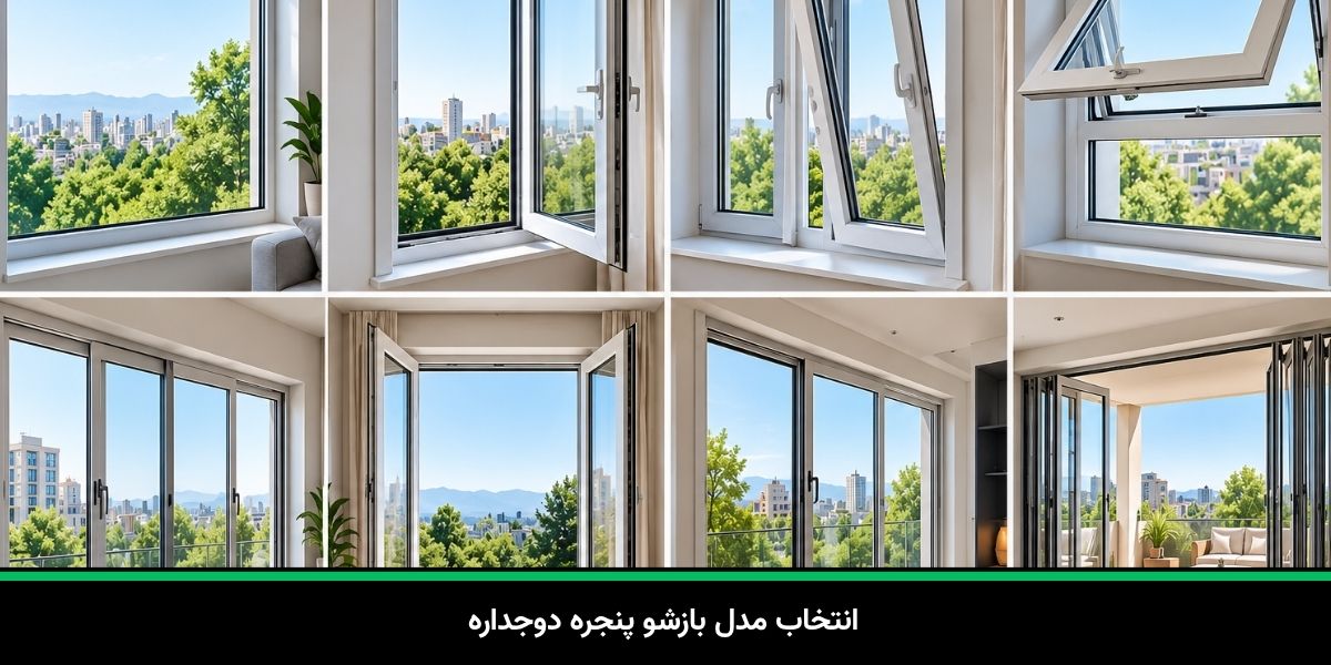 انتخاب مدل بازشو پنجره دوجداره