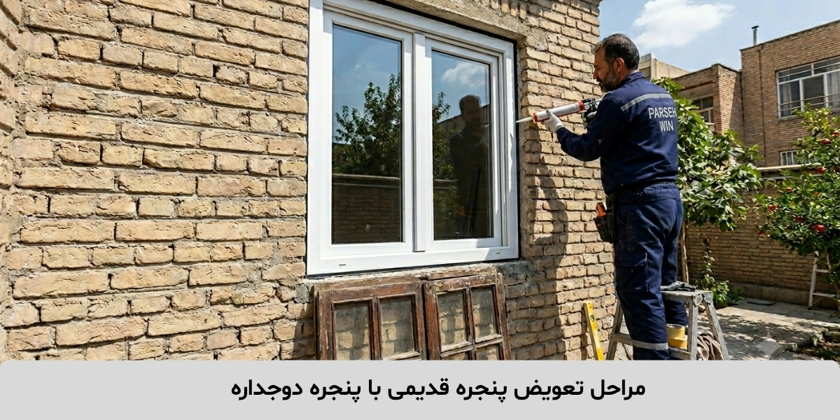 مراحل تعویض پنجره قدیمی با پنجره دوجداره