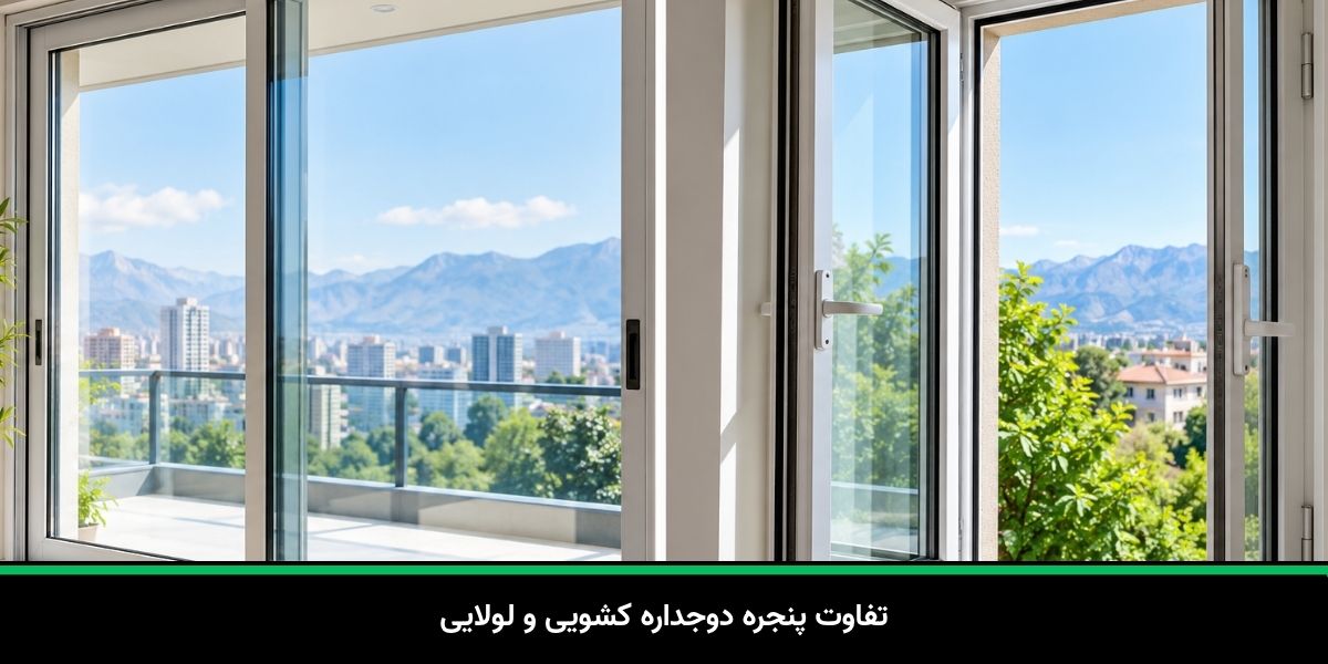 تفاوت پنجره دوجداره کشویی و لولایی