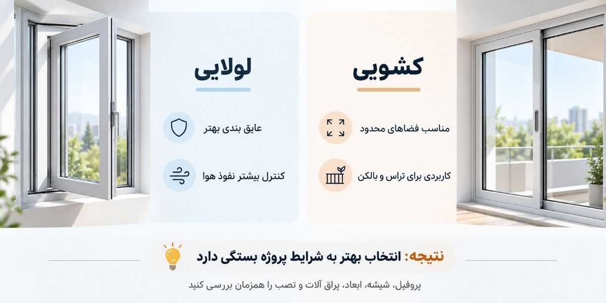 پنجره دوجداره کشویی بهتر است یا لولایی